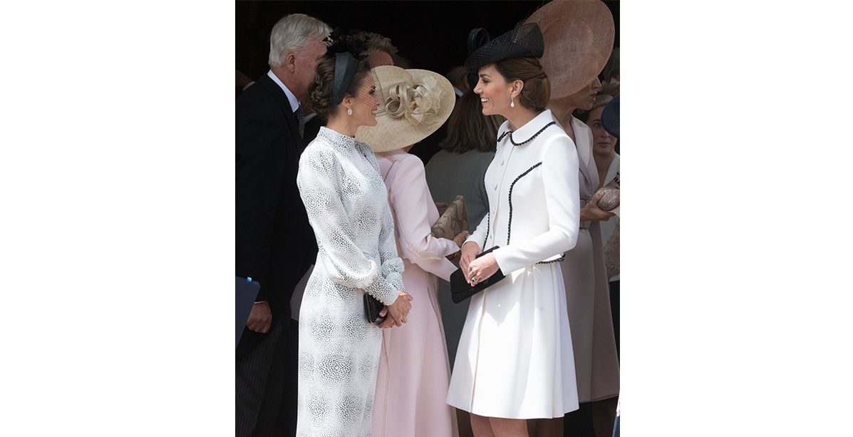 تعرفي على اطلالات كيت ميدلتون والملكة ليتيزيا خلال مراسم اليوم السنوي لفرسان الرباط