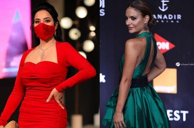 "الكمّامة" ترافق بعض فساتين نجمات العالم العربي في حفل افتتاح مهرجان الجونة السينمائي