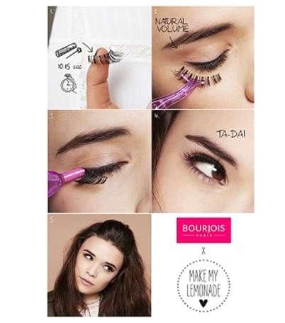 كيفية تطبيق الرموش المستعارة من بورجوا