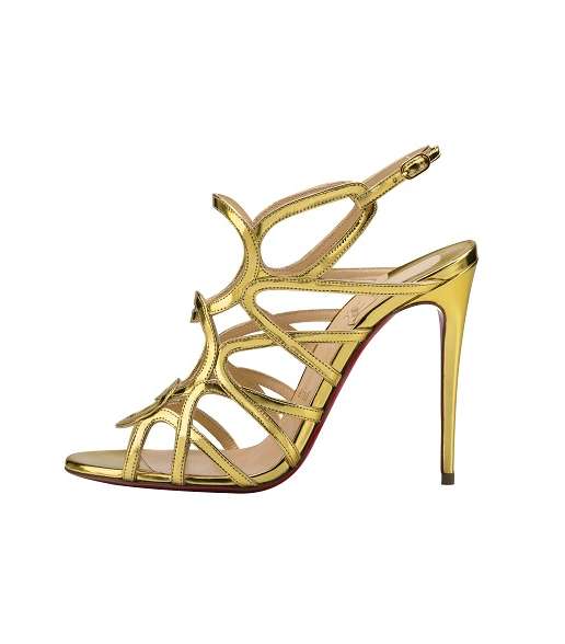 حذاء Circonvolulu 100 Specchio باللون الذهبي من توقيع علامة  كريستيان لوبوتان