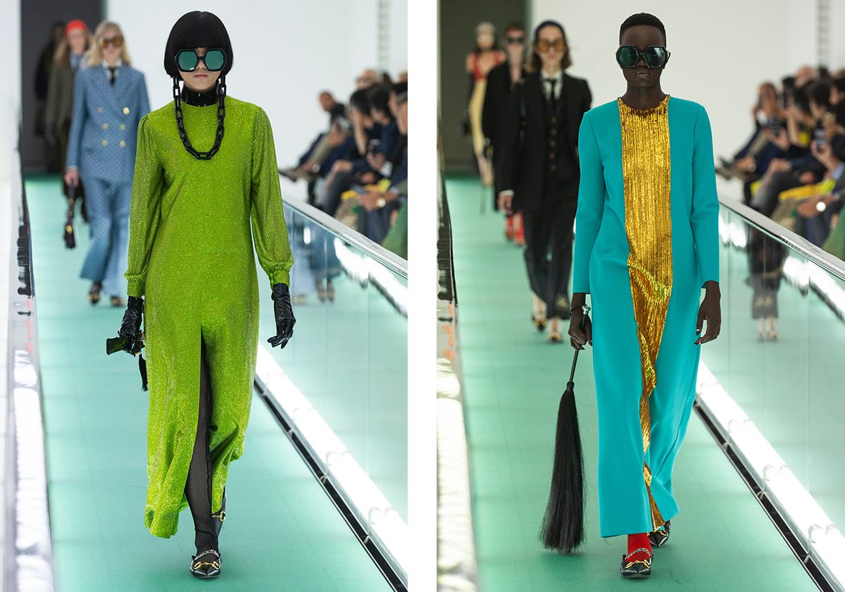 ألوان النيون والأقمشة البراقة لربيع وصيف 2020 من Gucci 