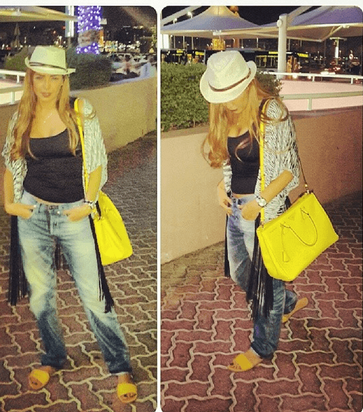 من صيحات الموضة التي اعتمدتها أمل بوشوشة، جينز البوي فرند