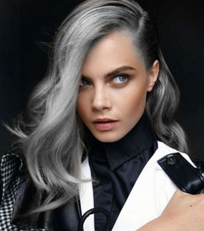 صور صيحة شعر اشقر رمادي غامق