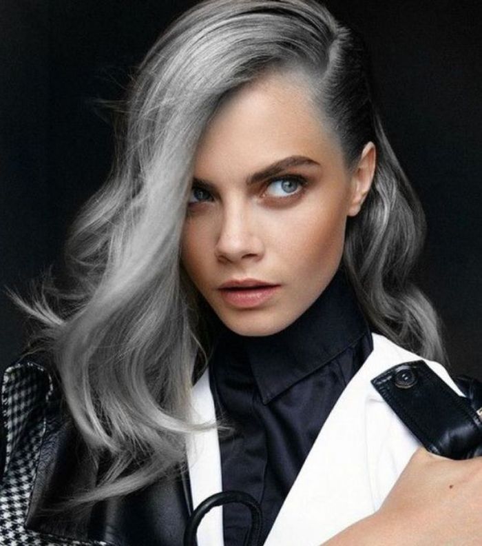 صور صيحة شعر اشقر رمادي غامق