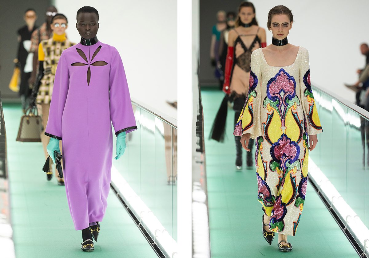 الفساتين الطويلة الملوّنة لربيع وصيف 2020 من Gucci 