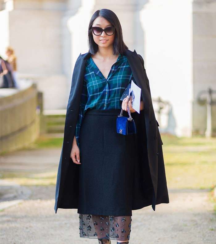 اضيفي مع القميص المقطع المعطف بالقصة المستقيمة والطويل