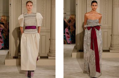 الفساتين المزينة بالشك مع حزام القماش او باسلوب العقدة الحريرية