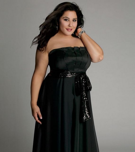 فستان باللون الأسود للسمينات