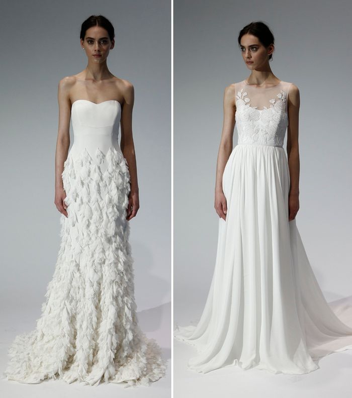 الأبيض الناصع عنوان فساتين زفاف Nicole Miller