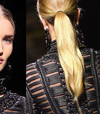 ذيل الحصان والماكياج الخفيف مع Balmain