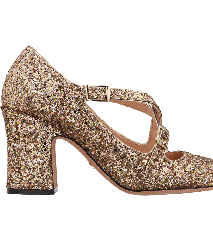 احذية ديور باللون الذهبي ومن الترتر من مجموعة Dior Or الكبسولة