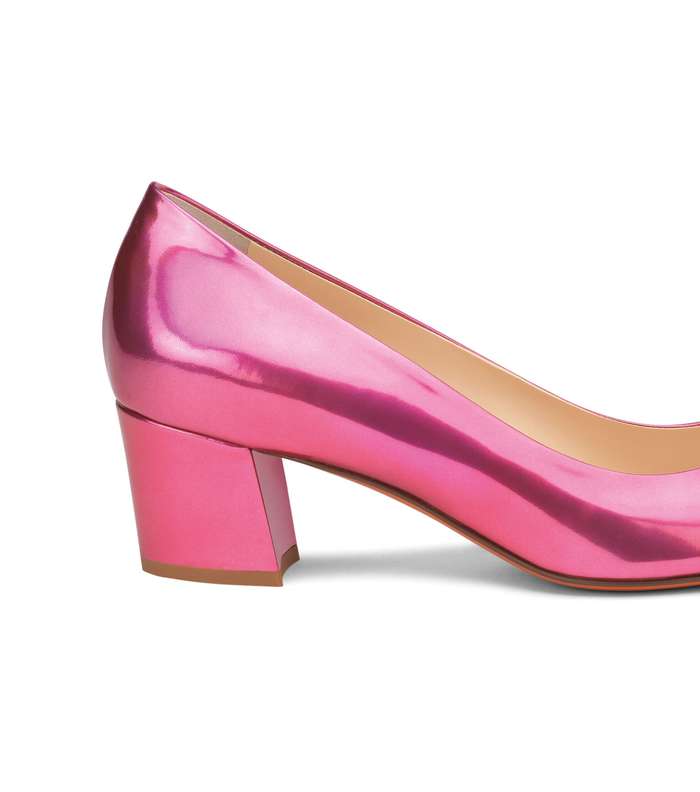 الحذاء الميتاليكي بالكعب العريض Block Heels من Santoni لصيف 2016