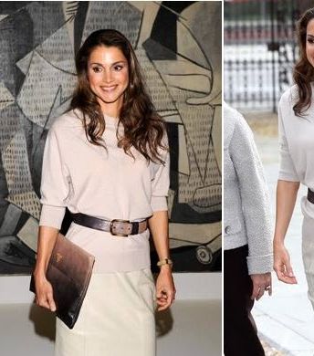الملكة رانيا تختار الحزام قطعة أساسيّة لمظهرها