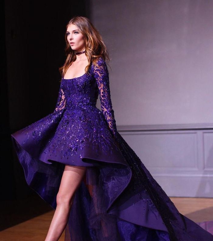 صور احدث فساتين دانتيل كم طويل انستقرام