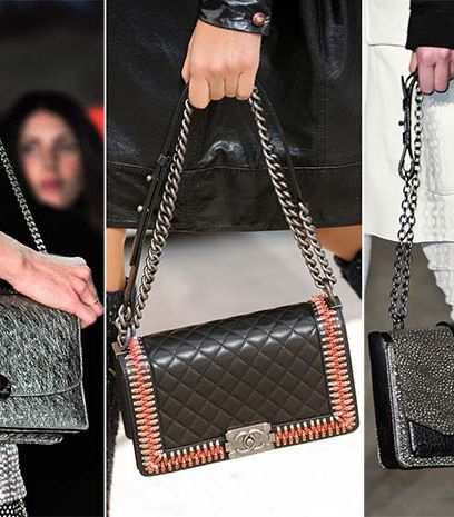 من موديلات الشنط الرائجة في شتاء 2015، الشنط بالسلاسل الطويلة