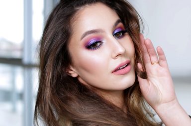 مكياج بنفسجي انستقرام 2018 للوك فخم