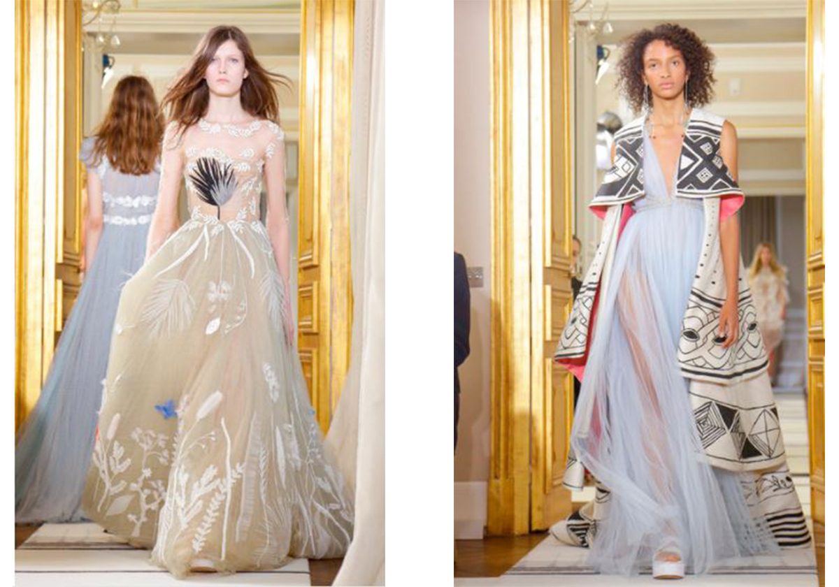 فستان التول المطبع او المنسق مع سترة مطبعة