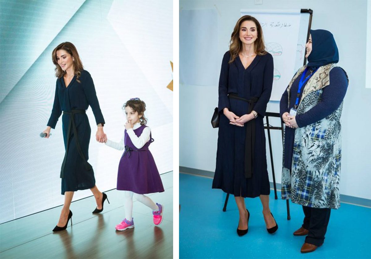 الملكة رانيا بتنورة من زارا