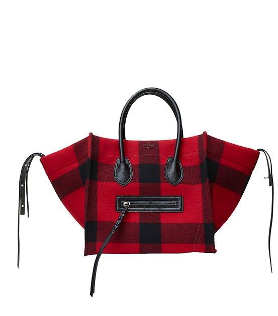 حقيبة Luggage من سيلين المقطعة بموضة الـ Plaid من مجموعة شتاء 2017