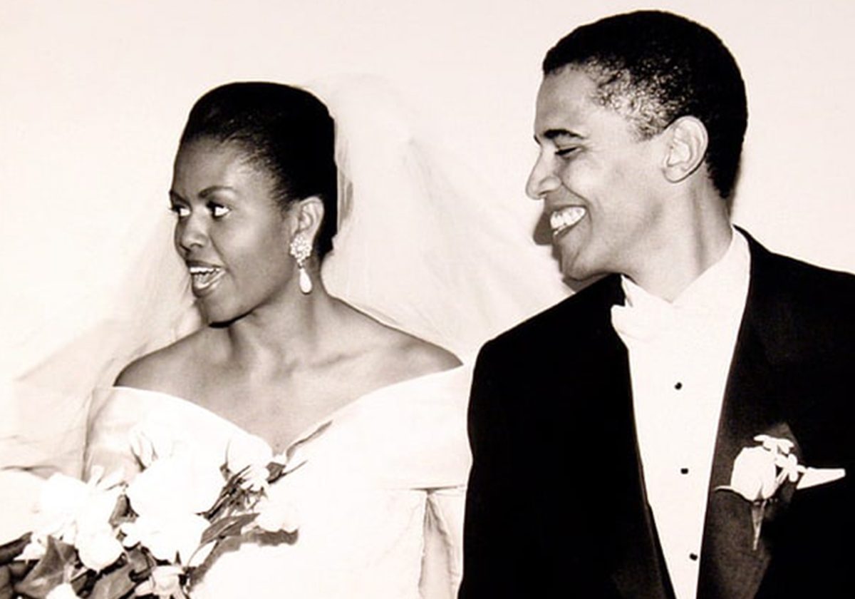 باراك وميشيل أوباما في صور حفل زفافهما 