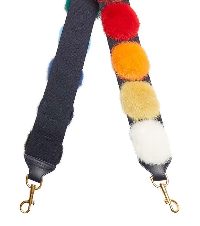 حزام او رباط للحقيبة من انيا هيندمارش بدوائر صوفية ملونة Pompoms