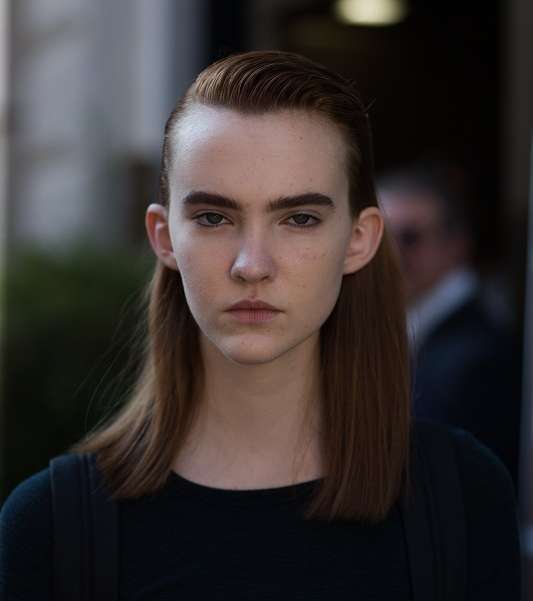 الحواجب الكثيفة والشعر المردود إلى الخلف في ميلانو