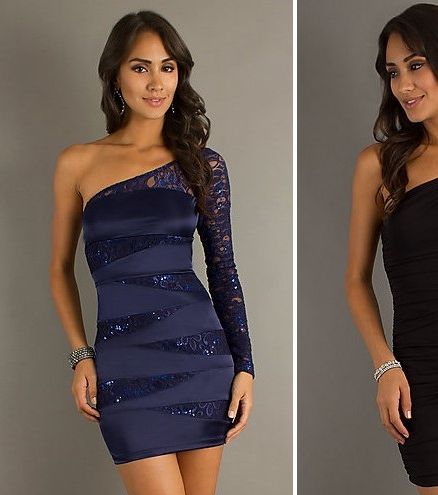 شاهدي البوم صور اجمل موديلات فساتين سكيني بالكتف الواحد