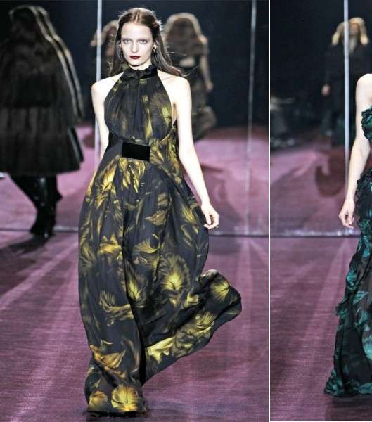 غوتشي تطلق أجمل الفساتين الطويلة في مجموعتها لشتاء 2013
