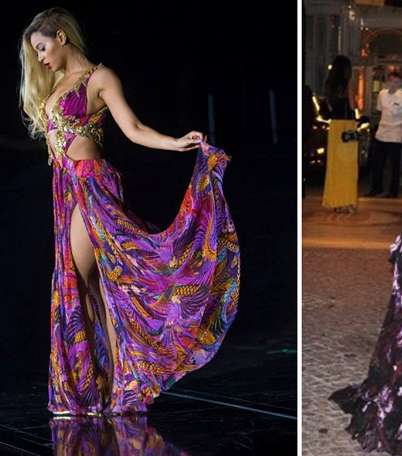 بالصور، هيفاء وهبي بفستان شبيه لفستان بيونسه نولز من تصميم Roberto Cavalli