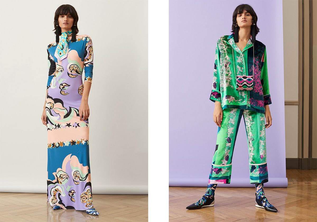 الفستان المطبع والبيجاما المطبع من اميليو بوتشي