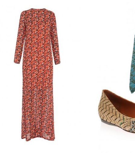 فستان ماكسي ماركة راوول وباليرينا ماركة ميسوني وشال ماركة ميسوني من Boutique 1