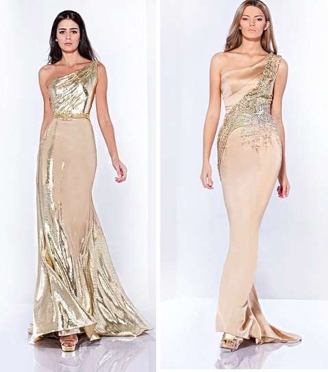 أجمل الفساتين الذهبية من مجموعة روبير أبي نادر