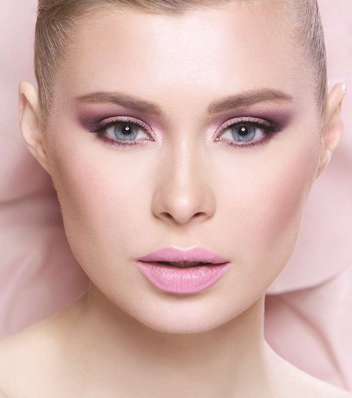 لونا البنفسجي والزهري في ماكياج عروس فادي قطايا 2016