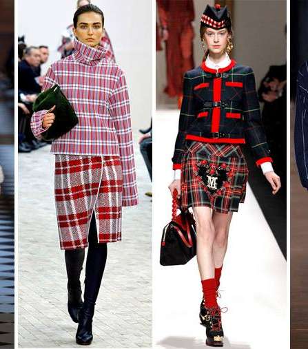 الملابس الصوفية المقلمة والمقطعة أو Tartan موضة في شتاء 2014
