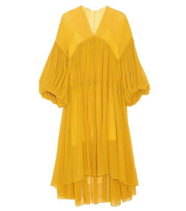 فستان كلوي المثني والواسع من كلوي باللون الاصفر