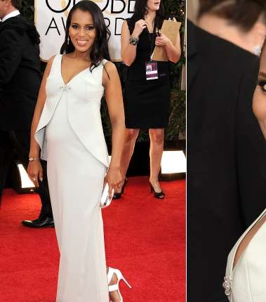 كاري واشنطن بفستان أبيض من بلانسياغا