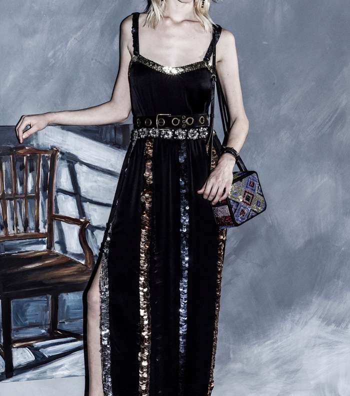 الفستان الطويل المزين بالترتر من مجموعة لانفان Resort 2016