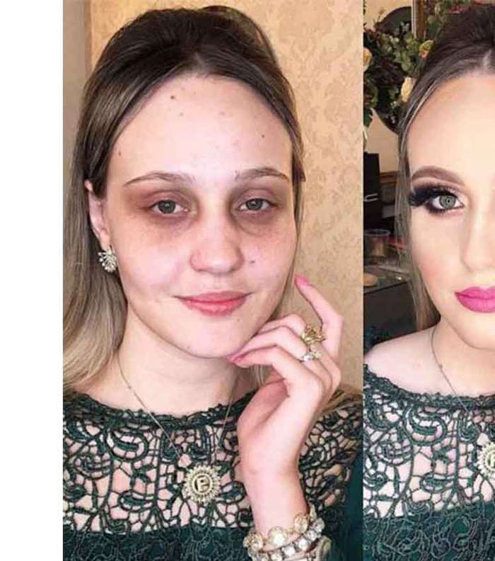 مكياج كونتور قبل وبعد