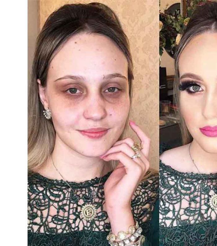 مكياج كونتور قبل وبعد