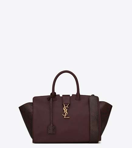 حقيبة Monogram Saint Laurent Downtown Cabas Bag بلون البورغندي