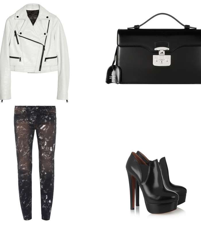 اعتمدي موضة السترة الجلدية بأسلوب الدراجة النارية مع السروال المطبع لإطلالة تناسب أسبوع الموضة في نيويورك