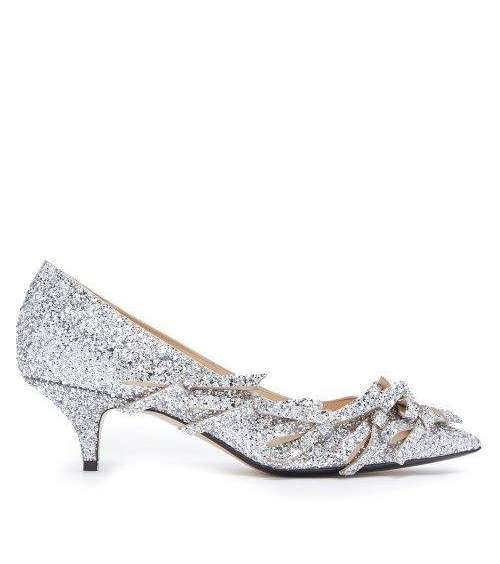 حذاء الترتر المروس بكعب الـ Kitten Heel من No.21