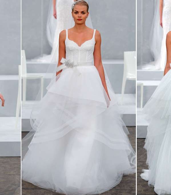 الأبيض الناصع يسيطر على مجموعة Monique Lhuillier العرائسيّة 