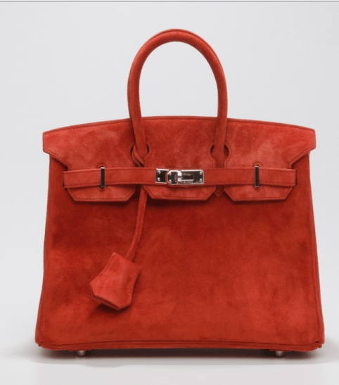 حقيبة Birkin باللون الأحمر المائل إلى البرتقالي