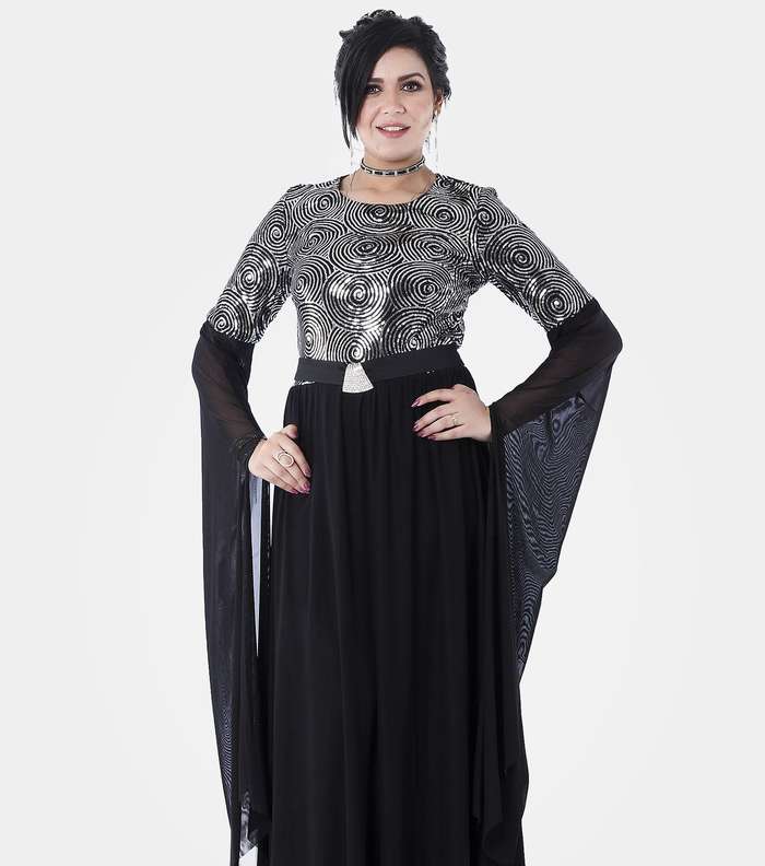 صور اجمل فستان اسود طويل ساده