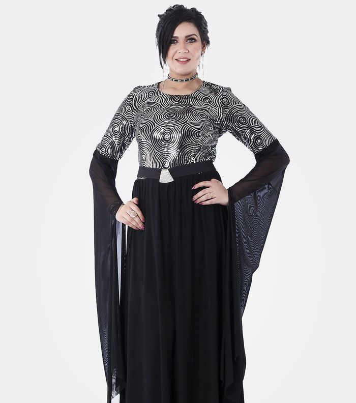 صور اجمل فستان اسود طويل ساده