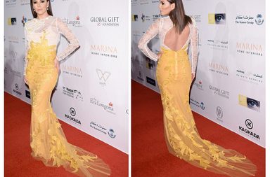 بالصور، اليك فستان ايفا لوتغوريا في حفل عشاء Global gift gala