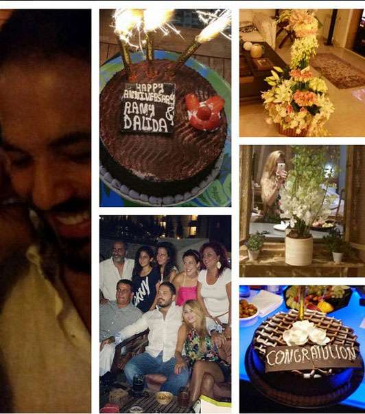 مفاجأة أصدقاء رامي عيّاش وزوجته بمناسبة عيد زواجهما