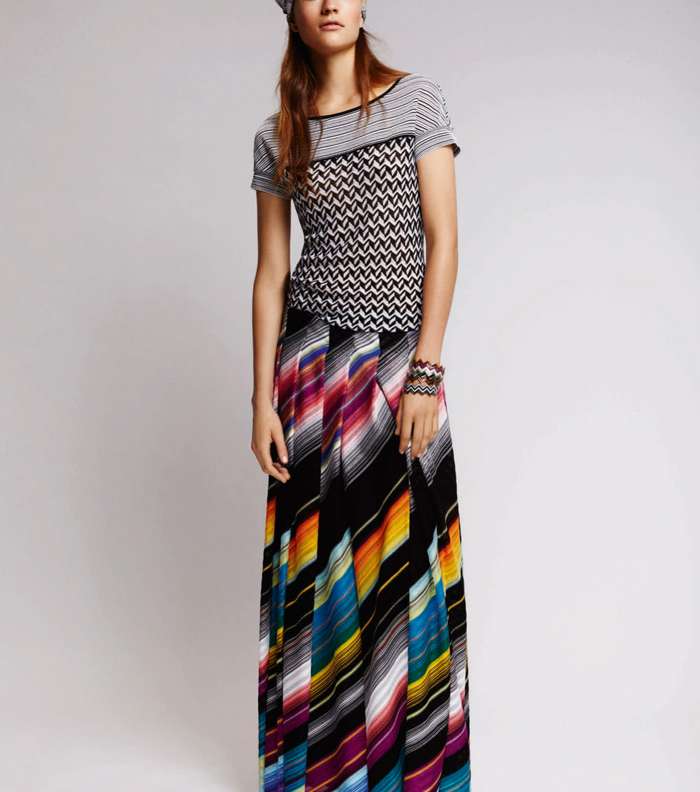 موضة التنورة الماكسي المطبعة من مجموعة Missoni Resort 2016