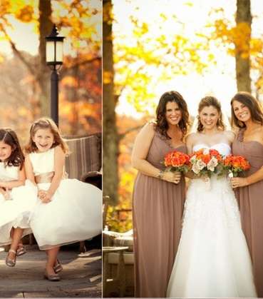 الألوان التي تعكس هدوء الخريف في أزياء زفافك 